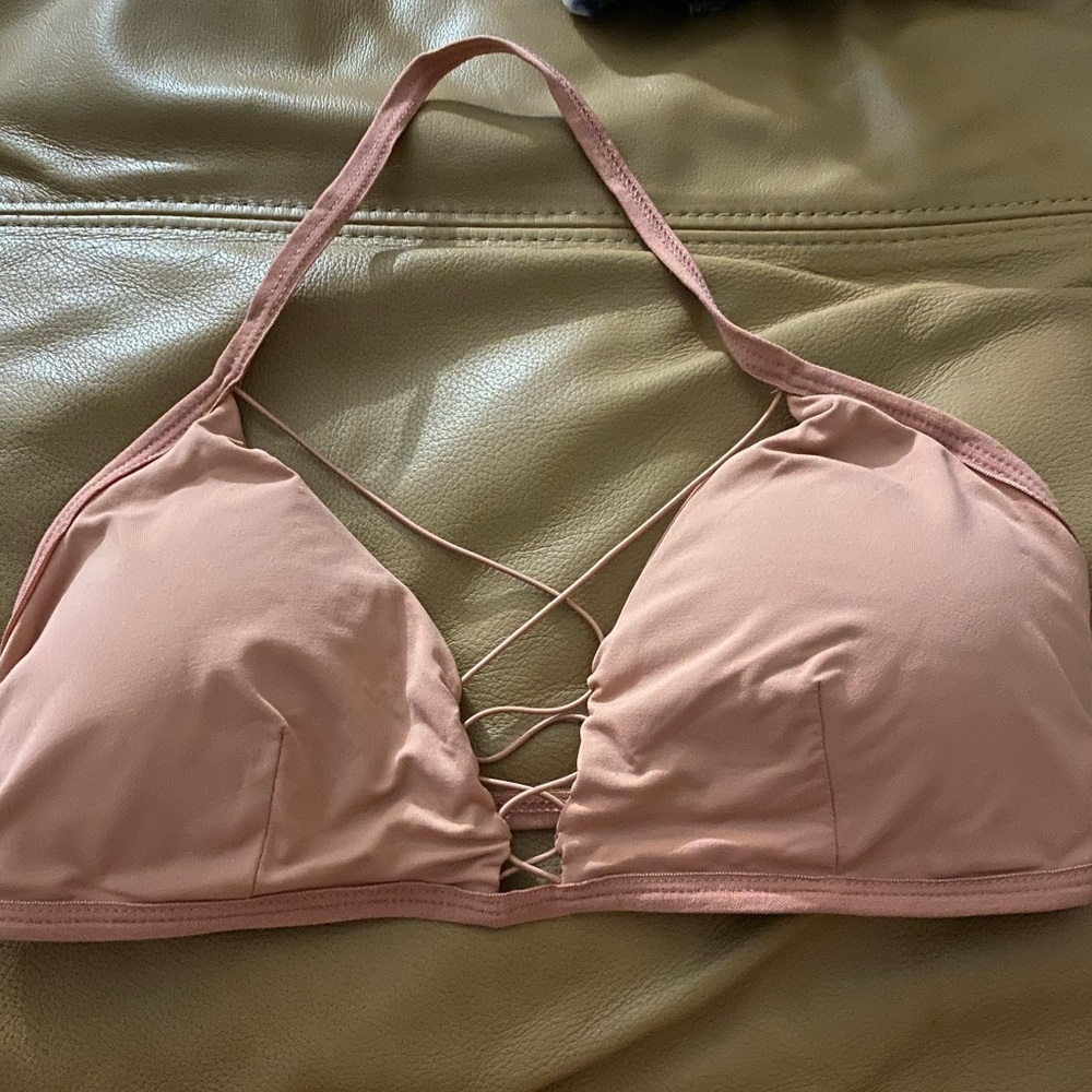 dusty pink padded bikini top